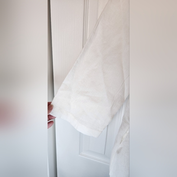 Nwt Chicos 1, Size 8, White Embellished Beaded Tunic with 3/4 Sleeves Pockets - Picture 4 of 14